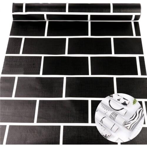Black White Gray lattice Wallpaper Modern Design Home Decor Wall Sticker Self-adhesive Waterproof Room Furniture Decoration