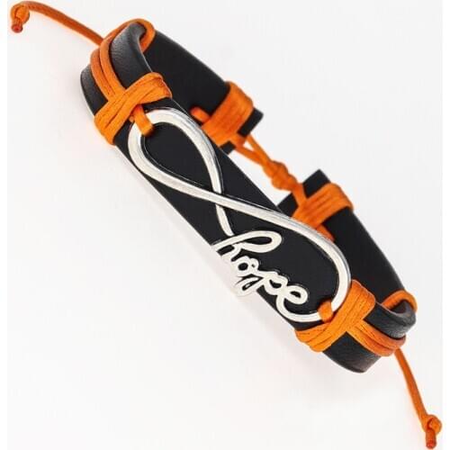 New Fashion Womens Elegant Antique Infinity hope Charm Leather Infinity Leather wish Bracelets Jewelry gifts for Dad