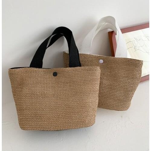 Summer Bohemian Handmade Weaving Bags Women Beach Straw Bag Wrapped Beach Bag Rattan Basket Handbags Travel Totes