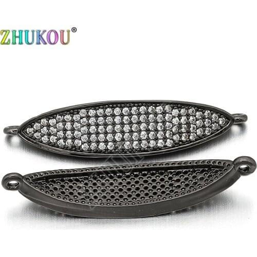 8*34mm Brass Cubic Zirconia Charms Connectors DIY Jewelry Findings Accessories, Mixed Color, Model:VS230