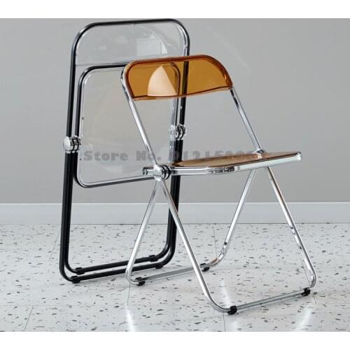 Transparent chair home modern simple acrylic dining chair clothing store back chair ins net red makeup folding chair