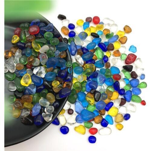 Drop shipping 50g 7-10mm Colorful Gravel Coloured Glaze Crystal Buddha Aquarium Stones Decor Stones and crystals
