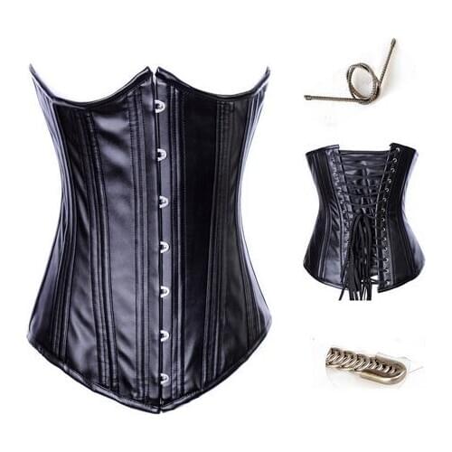 Sexy Leather Waist Shaper Corsets Fajas Fajas Reductoras Stereotypes Cotton Body Adelgacante Lace Up Back Butt Lifter CF56