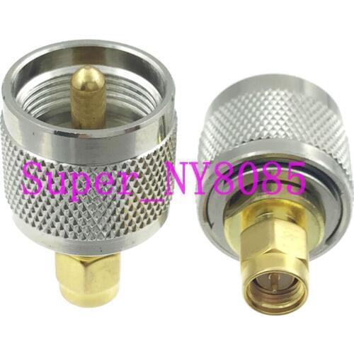 UHF male plug to SMA male plug RF coaxial adapter connector