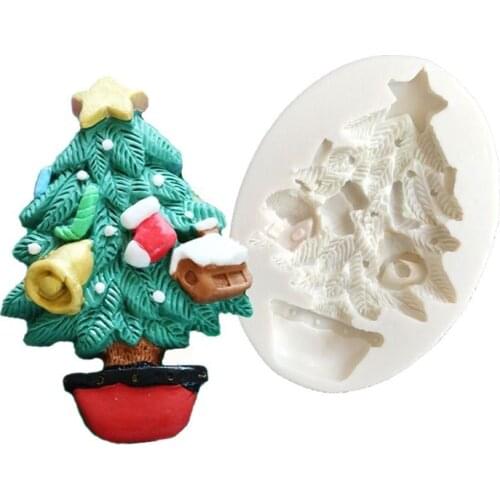 Christmas tree series fondant cake Silicone mold chocolate cake mold candy tool J102