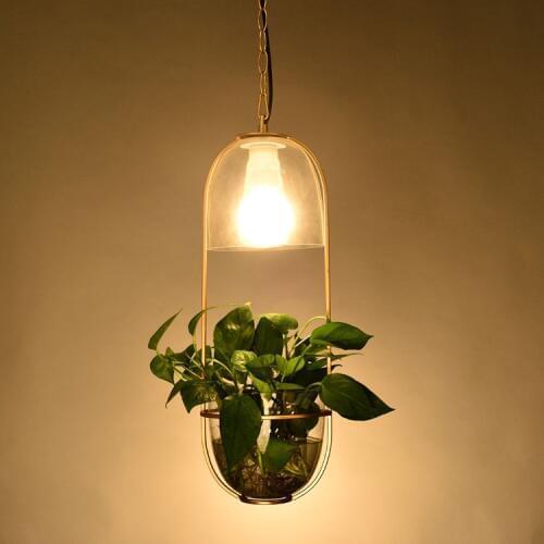 Modern glass plant pendant light cafe corridor balcony villa dining room droplight