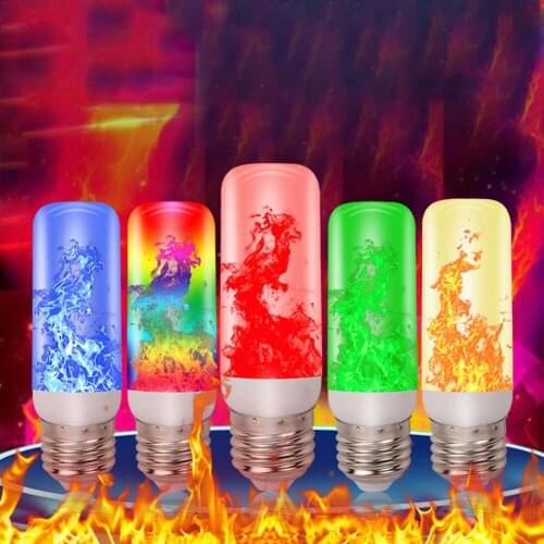 LED Flame Bulb Light Simulation Flickering Flame E27/E26 Atmosphere Lamp Flickering Emulation Fire Light for Home Lighting