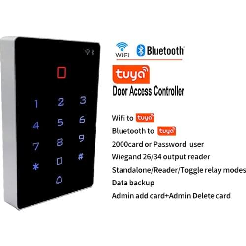 WIFI Tuya Smart Door Lock Access Control System Standalone Touch Keypad RFID Card Door Entry Controller