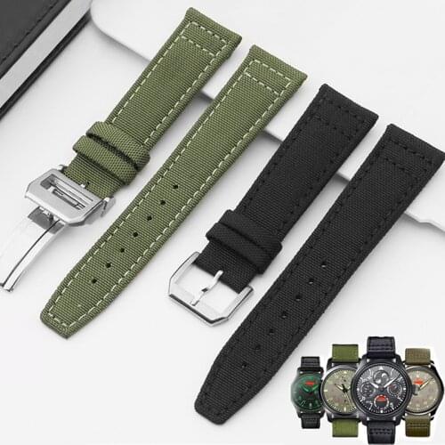 Hight Quality Watchbands For IWC PILOTS PORTUGIESER Watch Accessories Nylon Leather Watch Bracelet Band Watch Strap Watch Belt
