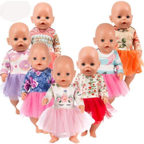 Colorful Dress Doll Clothes Fit 18 inch 43cm Doll Clothes Born Baby Dress For Baby Birthday Festival Gift