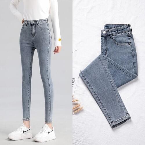 Womens Skinny Jeans 2021 Spring New Stretch Denim Trousers Slim Thin Plus Size Pencil Pants Female Casual Summer Jean 8808