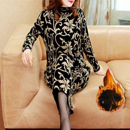 Womens Vintage Dress 2021 Elegant Long Sleeve Party Dresses for Women Casual Female Clothing Vestidos Plus Size 5XL Y547