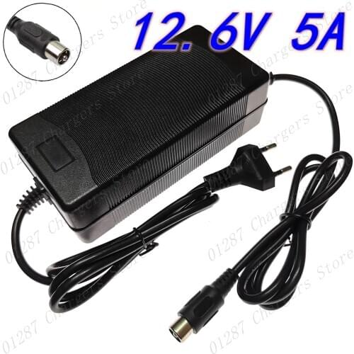 12.6V 5A Charger Combination of 18650 Li-ion Lithium Battery Pack Charger US/EU/UK/AU Plug 12.6 v charger RCA connector