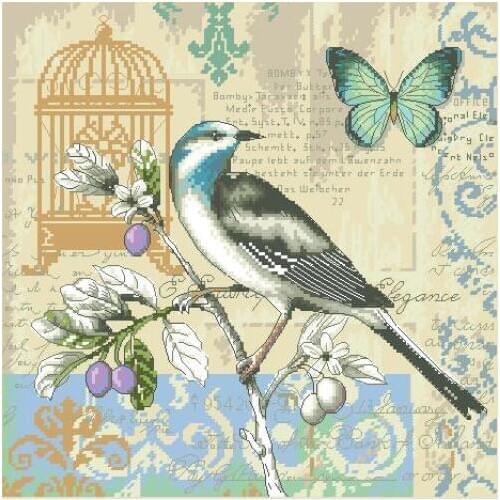 14/16/18/27/28 Free Delivery Top Quality Lovely Counted Cross Stitch Kit Nature Study Bird Fruit Plant Butterfly dim 35290