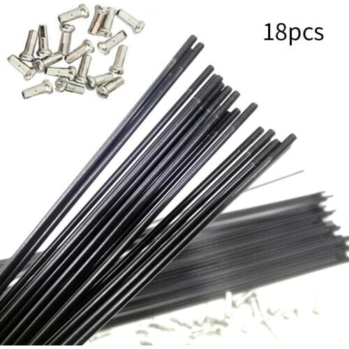 18Pcs 251mm-269mm Mountain Bicycle Steel Spokes Bike Wheel Radius Knitting Needle Accessories with Caps Suitable 36-hole Hub