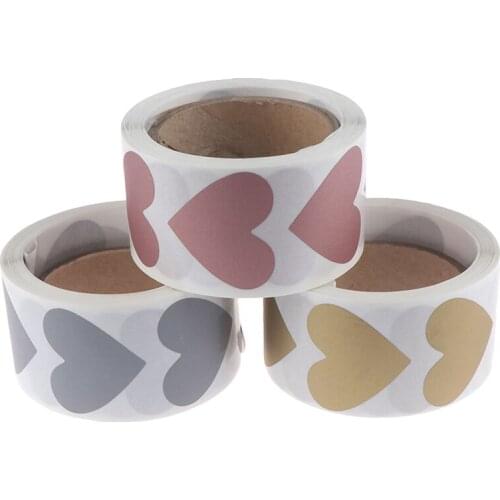 300pcs Heart Shaped Rose Gold Scratch Off Stickers Silver Labels Sticker For Party Activity Game Favors Stationery Sticker
