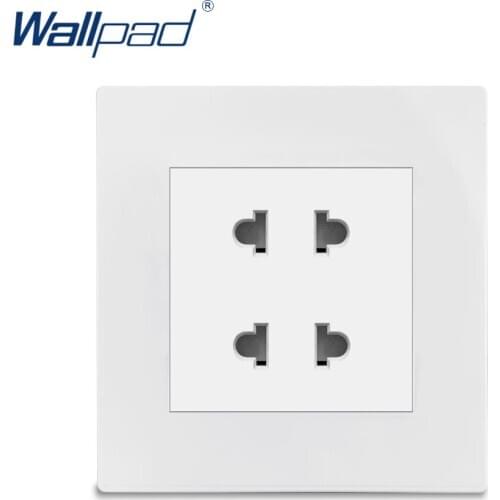 4 Pin Socket Wallpad Luxury White Wall Power Electrical Outlet Sockets PC Panel