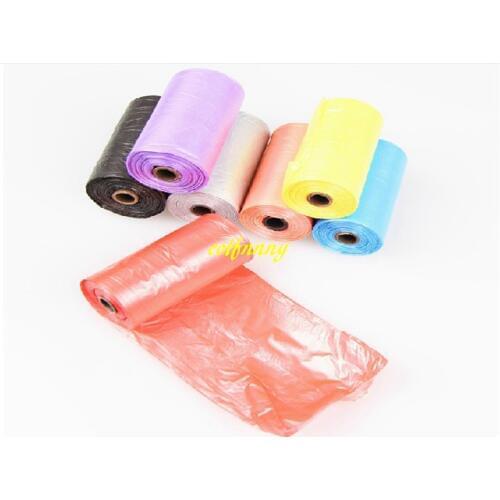 500sets/lot=7500pcs Fast Shipping 15pcs/set Pur color Pet Poop Bags Dog Cat Waste Pick Up Clean Bag Open size 30x22cm