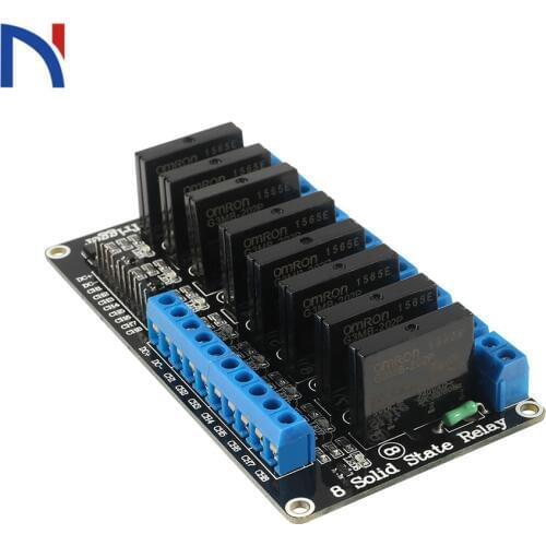 8 Channel Solid State Relay Module Board High Level Trigger SSR Input 5V DC Output 240V AC 2A Relay Module for arduino diy kit