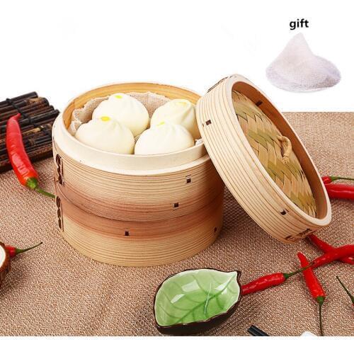 Bamboo Steamer Covers Wooden Food Steamers for Pastry Kitchen Household Stuffed Bun Steamed Healthy Kitchenware 27cm