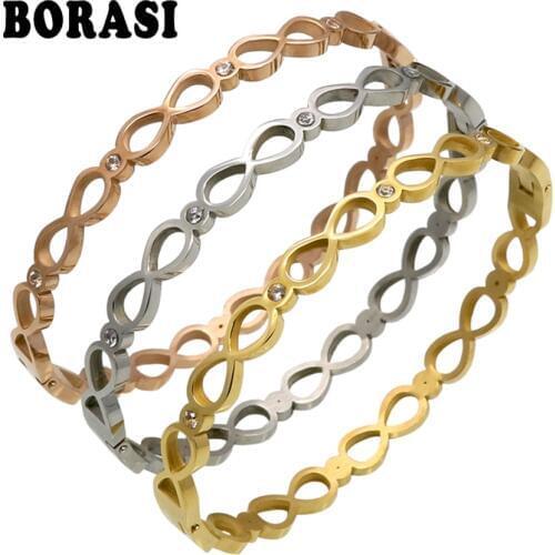 Unique Design Luxury Brand Jewelry Pulseira Stainless Steel Bracelets & Bangles Rose Gold Color Infinite Bracelet For Women