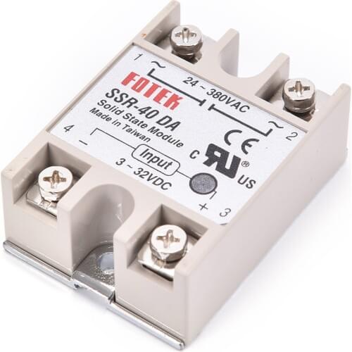 One Piece Industrial Solid State Relay SSR 40A with Protective Flag SSR-40DA 40A DC control AC
