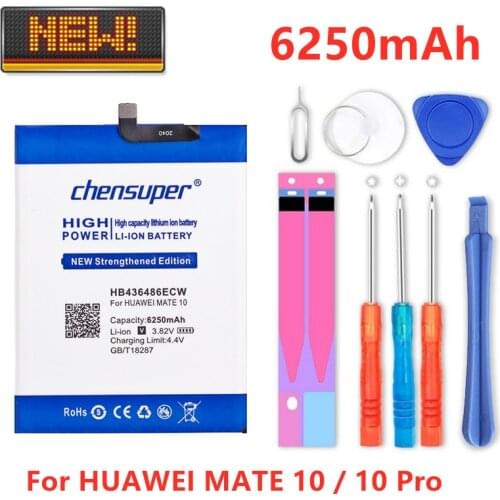 Chensuper 6250mAh HB436486ECW For HUAWEI MATE 10 Mate 10 Pro /P20 Pro AL00 L09 L29 TL00 Good Quality Smart Phone Battery