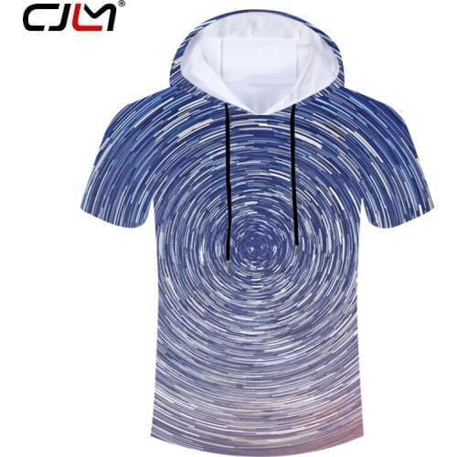 CJLM Man New Popular Colored Vortex Zip Hooded Tshirt 3D Full Printed Mens Starry Sky Tee Shirt Large Size T-shirt Recommend