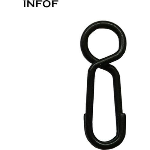 INFOF 100pcs Carp Fishing Accessories Quick Change Link Clips Snap Matte Black Carp Fishing Connector for Lures or Jigs