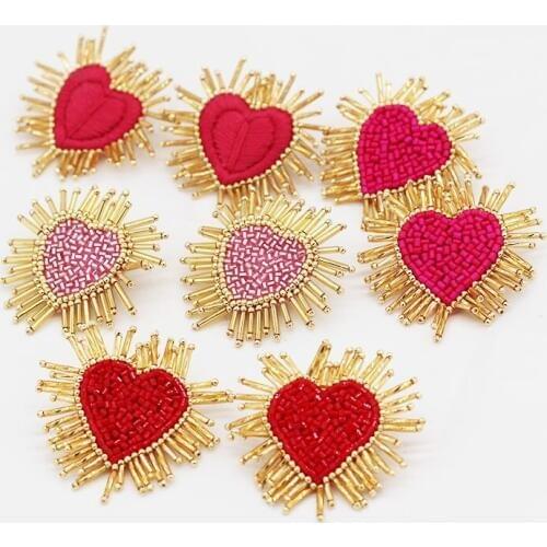 Beautiful fashion temperament ladies earrings Fashion temperament wild dance travel commemorative rice beads earrings 527