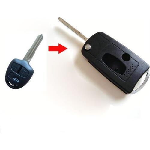 3 Buttons Modified Replacement Flip Remote Key Shell Case For Mitsubishi Outlander Grandis Lancer EX With Right Blade