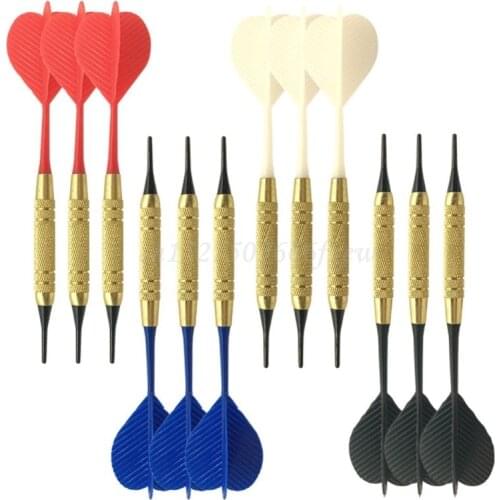 Soft Nylon Tip Darts PC Shaft for Electronic Plastic Dartboard Home Bar Random Color 12pcs/set