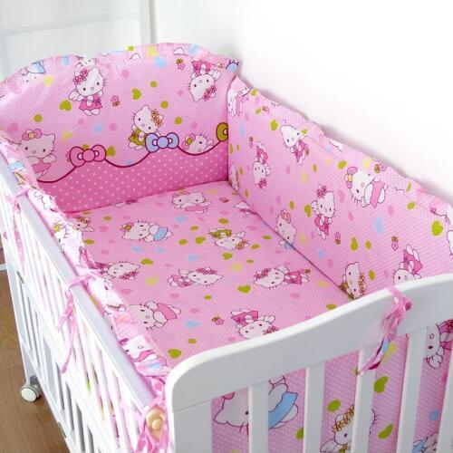 6pcs Cartoon Baby bedding kit Four Seasons Universal protector de cuna bed around cama bebe (4bumpers+sheet+pillow cover)