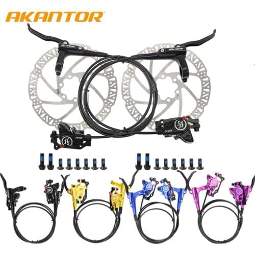 AKANTOR MTB Hydraulic Disc Brake Calipers 160mm Brake Disc Rotor Front Right / Left Rear 800/ 1450mm Oil Pressure Disc Brake Set