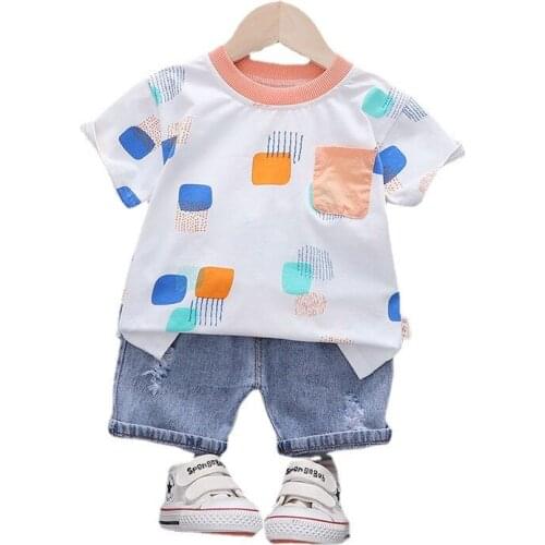 New Summer Baby Boys Clothes Suit Children Girls Cotton T-Shirt Shorts 2Pcs/Sets Toddler Sports Costume Outfits Kids Tracksuits