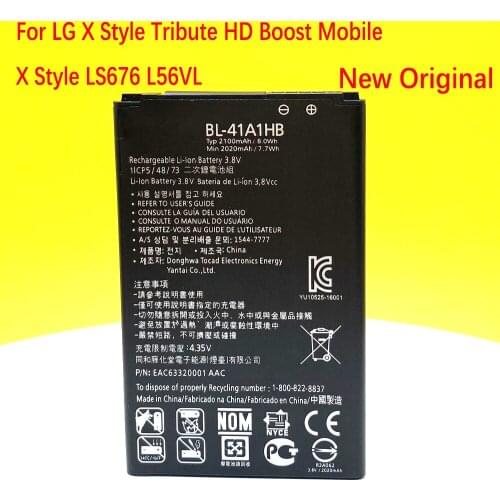 New Original 2100mAh BL-41A1HB Battery For LG X Style Tribute HD Boost Mobile X Style LS676 L56VL K200DS Smart Mobile phone