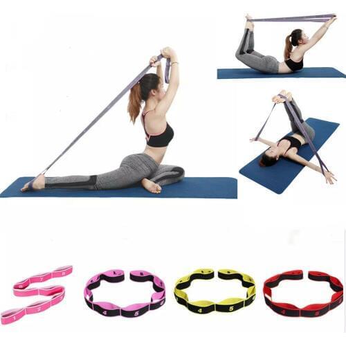 New Yoga Belts Yoga Gym Elastic Opening Back Shoulder Foot Stretch Resistance Belt Ballet Band Number Print Fitness Sport Use