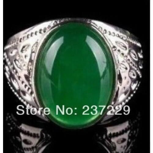 Wholesale price GOOD SHIPPING ^^^^New Charming Beautiful fashion Tibet Green stone mens ring