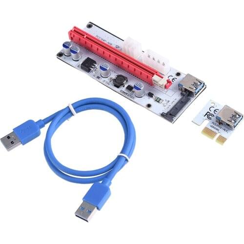 PCI-E GPU Riser Card Extender PCI Express 1X To 16X Extension Adapter USB3.0 Cable 6Pin Power For BTC Bitcoin Mining Miner