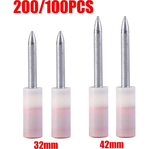 200/100PCS 42/32mm Nail Gun Fire Nail Naked Nail for Manual Steel Nails Gun Accessories for Ceiling Fire Pipes Guardrails Piling