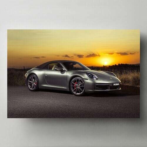 Supercars Posters Porshes 911 Carrera S Silver Car Sport Car Picture Print Wall Art Canvas Painting for room decor