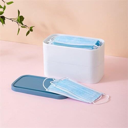 Portable Disposable Mask Storage Box Dustproof Seal Sundries Organizing Box Face Mask Holder Desktop Tissue Mask Storage Case