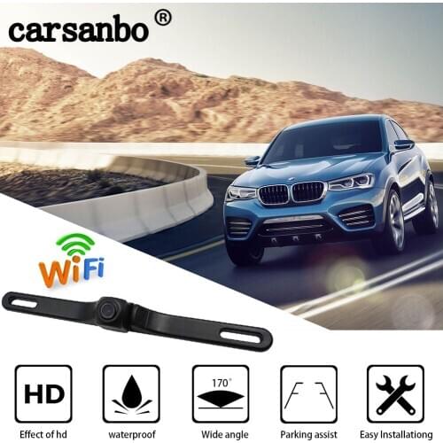 US License Plate Frame Car Wifi Rear View Camera Night Vision Backup Reversing Camera For iPhone/IOS Android phone Wireless