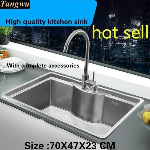 Tangwu High quality food grade smooth surface of 304 stainless steel kitchen sink thickening large single slot 70x47x23cm