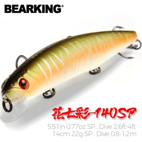 BEARKING 14cm 22g new Hot fishing gear shone lures minnow crank Tungsten weight system wobbler bait isca artificial