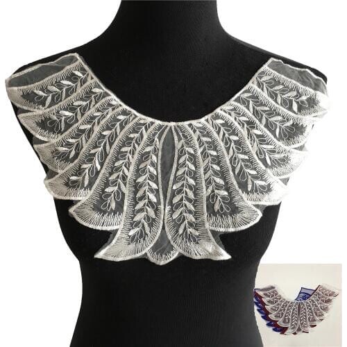 High quality Organza Collar Dress Applique Lace Fabric Blouse Clothing Decoration DIY Neckline Sewing Needlework Accessories