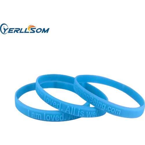 YERLLSOM 100pcs/Lot High Quality Customized personal embossed and printed rubber thin silicone bands for events Y20061301