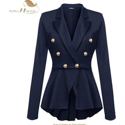 SISHION New Vintage Solid Color blazer Women 2021 Fashion Trend Notched Collar Suit Coat Casual For Office Lady SP0861