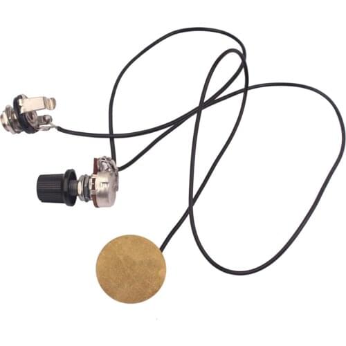 1V1T Prewired Piezo Pickup Transducer with Volume Knob for Cigar Box Guitar