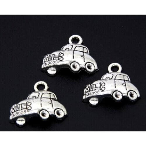 20pcs Silver Color Bus Charms Taxi Traffic Tools Pendant Bracelet Necklaces Jewelry Supplies A3370